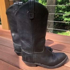Black Hypalon Waterproof Leather Cowboy Boots